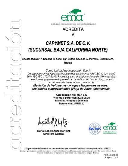 acreditacion unidad verificadora norma CONAGUA nmx-aa-179-scfi-2018 ema certificacion inspeccion mexico