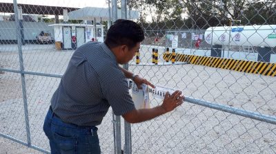 Instalación de Gas LP siendo Clausurada.